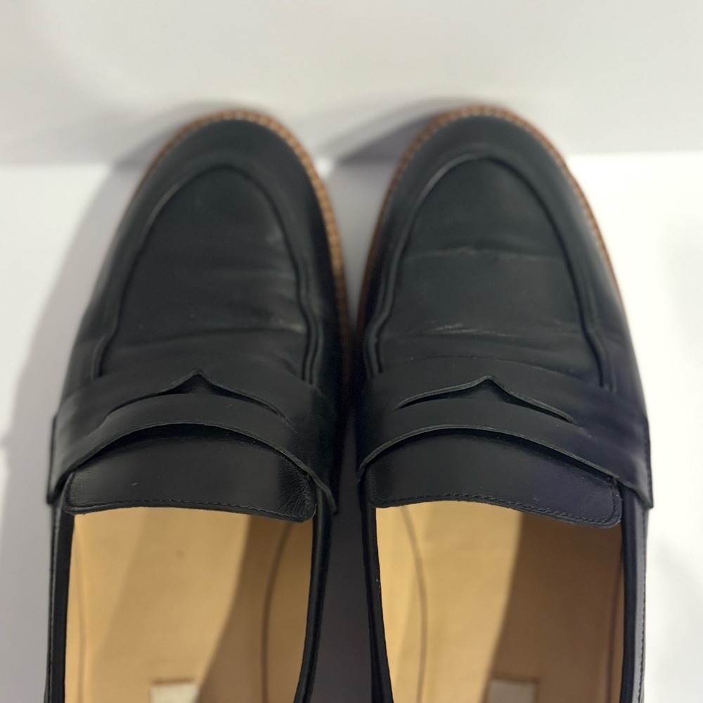 L.K. Bennett Shana Leather Flatform Loafers In Black Size 38 - Picture 9 of 10